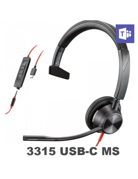 Poly - Plantronics Blackwire 3315 USB-C MS
